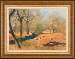 Errol Boyley; Cattle by a Stream
