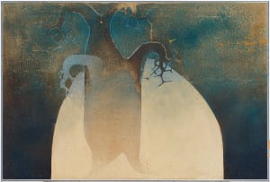 Keith Joubert; Wildebeest and Antelope Beneath a Baobab Tree, diptych