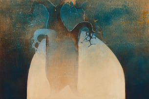 Keith Joubert; Wildebeest and Antelope Beneath a Baobab Tree, diptych