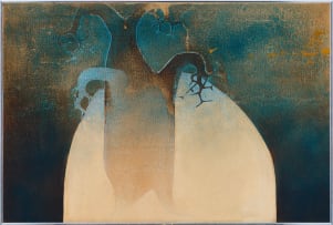 Keith Joubert; Wildebeest and Antelope Beneath a Baobab Tree, diptych