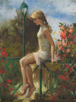 Mari Vermeulen-Breedt; Young Girl amongst Roses