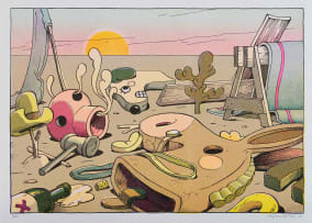 Wim Legrand; Composition with Cartoons at Sunset