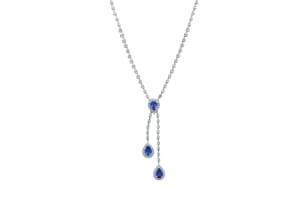 Tanzanite and diamond tennis necklace