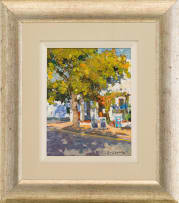 Roelof Rossouw; Street Scene with Trees