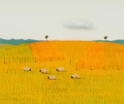 Pieter van der Westhuizen; Landscape with Sheep