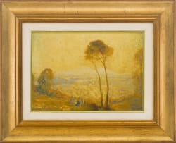 Edward Roworth; Landscape with Trees and Figures