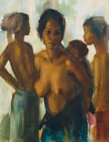 Clement Serneels; Mother, Child and Two Ladies
