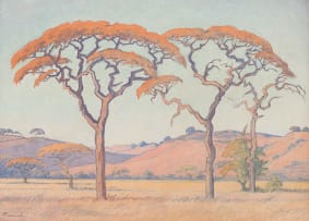 Jacob Hendrik Pierneef; Landscape with Acacias