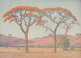 Jacob Hendrik Pierneef; Landscape with Acacias