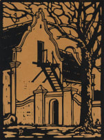 Jacob Hendrik Pierneef; Gewel, Hertestraat, Stellenbosch (Gable, Herte Street, Stellenbosch) (Nilant 18)