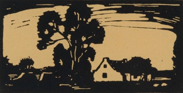 Jacob Hendrik Pierneef; Plaasgeboue (Farm Buildings, Lichtenburg) (Nilant 52)