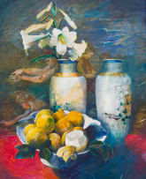Louis van Heerden; Still Life with Lemons and Lilies