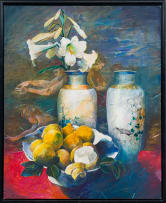 Louis van Heerden; Still Life with Lemons and Lilies