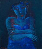 Jan Vermeiren; Seated Woman in Blue