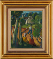 James Thackwray; Landscape with Figures amongst Trees