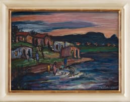 Kenneth Baker; Landscape with Figures in a River