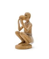Julius Mfethe; Figure Drinking from a Bowl