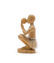 Julius Mfethe; Figure Drinking from a Bowl