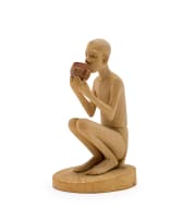 Julius Mfethe; Figure Drinking from a Vessel