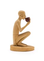 Julius Mfethe; Figure Drinking from a Vessel