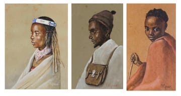 Constance Helen Greaves; Profile of a Woman in Traditional Dress; Chezi Lrile, Office Boy I; Chezi Lrile, Office Boy II