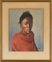 Constance Helen Greaves; Portrait of a Woman; Portrait of a Woman in Red Hat and Traditional Blanket; Profile of a Woman with a Pipe, three
