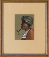 Constance Helen Greaves; Portrait of a Woman; Portrait of a Woman in Red Hat and Traditional Blanket; Profile of a Woman with a Pipe, three