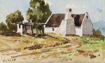 Otto Klar; Farmhouse with Thatched Roof