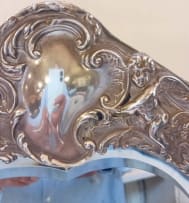 An Edward VII silver mounted easel-back mirror, William Comyns & Sons, Birmingham, 1901