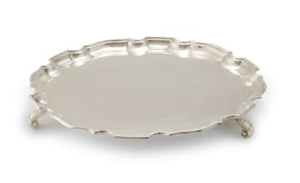 A George V silver salver, Adie Brothers Ltd, Birmingham, 1933, retailed by Wilson & Gill