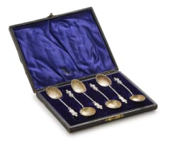 Six, Victorian silver and gilt Apostle teaspoons, Charles Boyton, London, 1895