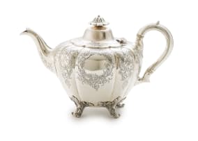 A Victorian three-piece tea service, Samuel Hayne & Dudley Carter, London, 1844