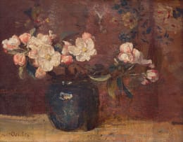 Frans Oerder; Stillewe met Appel Bloeisels (Still Life with Apple Blossoms)