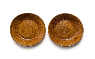 Hylton Nel; Brown dish with circular motif, two