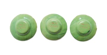 Hylton Nel; Green dish with line pattern, three