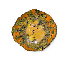 Ruan Hoffmann; Plate with floral motif in orange and gold