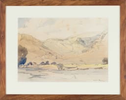 Walter Battiss; House and Trees in a Mountainous Landscape