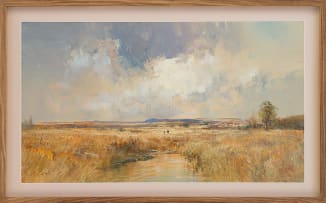 Christopher Tugwell; Farm Landscape with Two Figures in the Distance