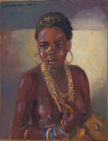 George Milwa Mnyaluza Pemba; Portrait of an African Woman Wearing Beads