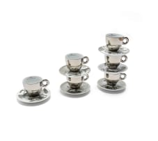 William Kentridge; Illy Cappuccino Cups and Saucers, six