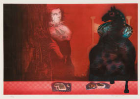 Karin Jaroszynska; Woman behind a Curtain
