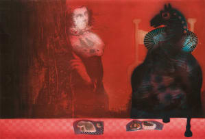 Karin Jaroszynska; Woman behind a Curtain