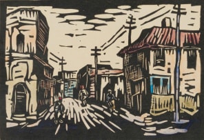 Gregoire Boonzaier; Cape Street Scenes with Figures, four