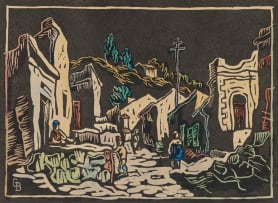 Gregoire Boonzaier; Cape Street Scenes with Figures, four