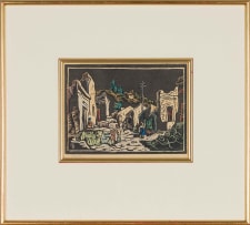 Gregoire Boonzaier; Cape Street Scenes with Figures, four