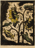 Gregoire Boonzaier; Lilies; Sunflowers; Fuchsia; Moonflowers, four