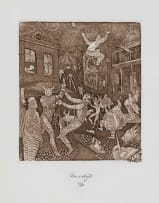 Hardy Botha; Street Scene with Circus Figures