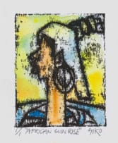 Solomon Siko; A View Through the Window; African Sunrise (recto), African Sunrise Study (verso), two