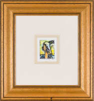Solomon Siko; A View Through the Window; African Sunrise (recto), African Sunrise Study (verso), two