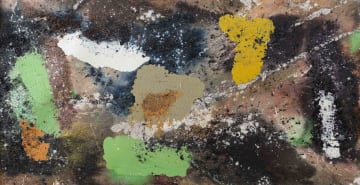 Bill Ainslie; Abstract Composition in Four Colours: Green, White, Black and Yellow